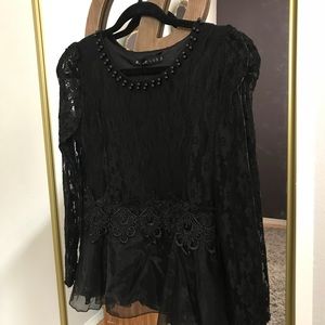 Lace overlay top